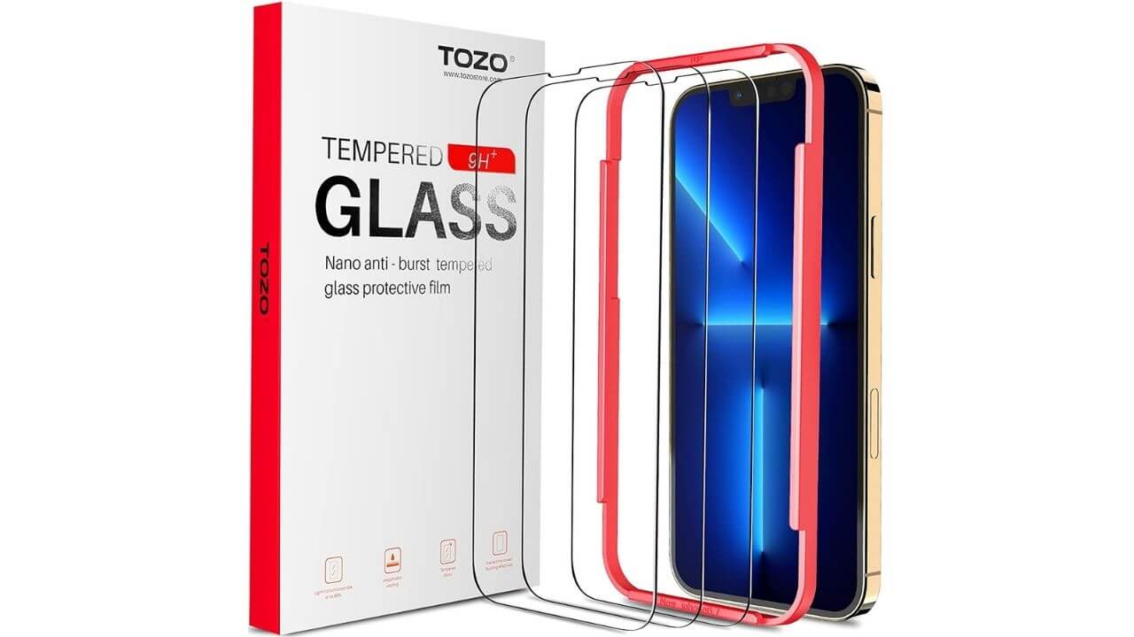 TOZO Screen Protector Glass for iPhone 13 Pro Max