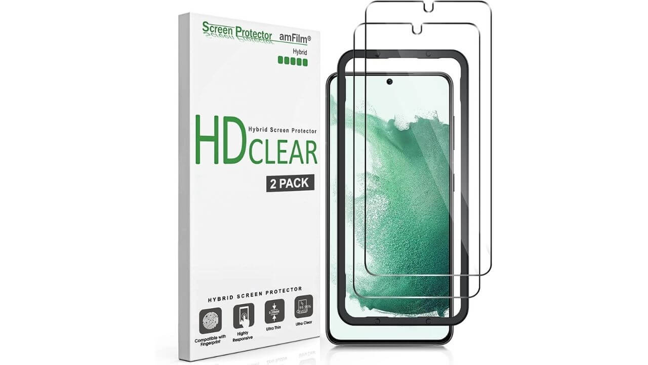 amFilm Hybrid Screen Protector for Galaxy S22 5G