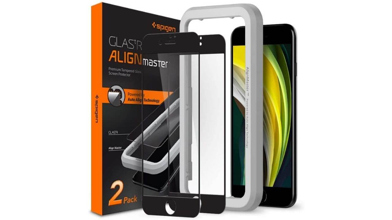 Spigen GlasTR AlignMaster (Best Easy-to-install Screen Protector for iPhone SE 2022)