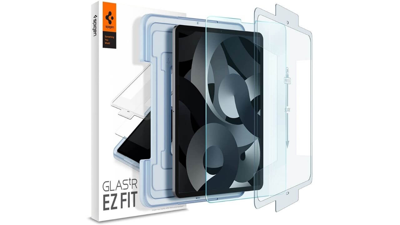 Spigen GlasTR EZ Fit iPad Air 5 Tempered Glass Screen Protector (Best Overall)