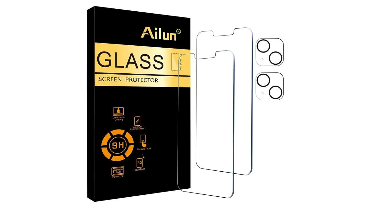 Ailun Screen and Camera Lens Protector for iPhone 13 and 13 Pro