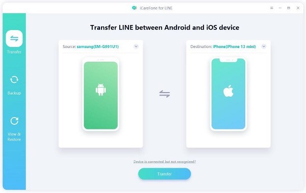 Transfer LINE from Android to iOS