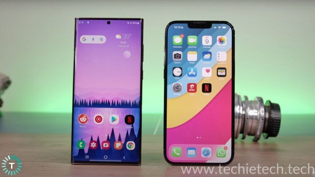 Galaxy S22 Ultra vs iPhone 13 Pro Max Display Comparison