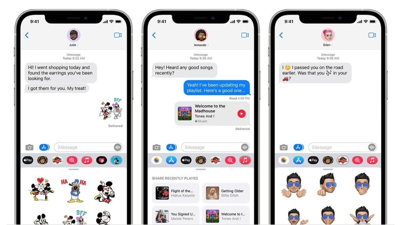 iMessage end-to-end encrypted messaging app for iPhone