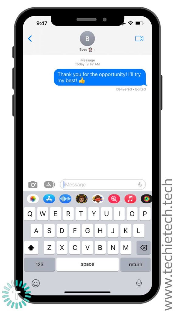 Edited iMessage on iPhone