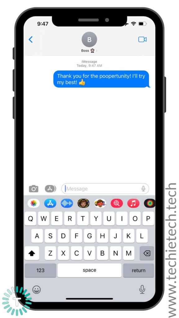 How to edit an iMessage on iPhone step 1