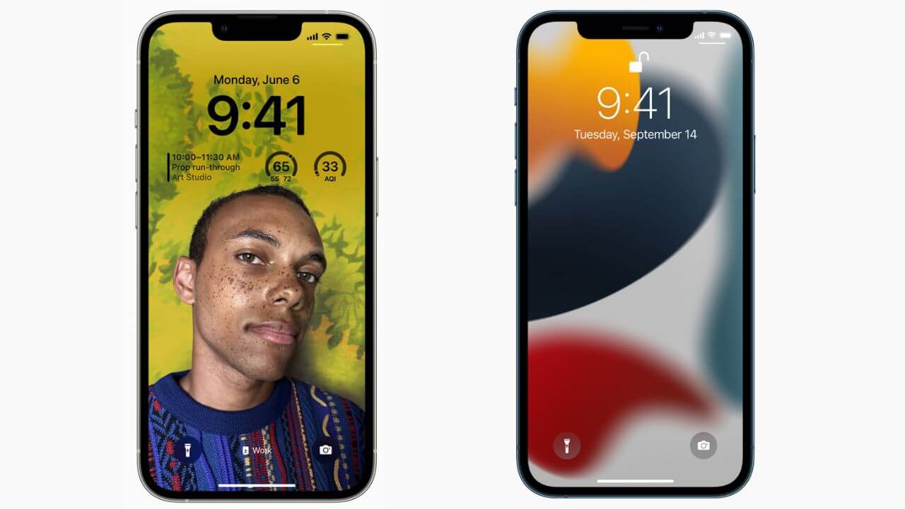 Lock Screen on iOS 16 vs iOS 15