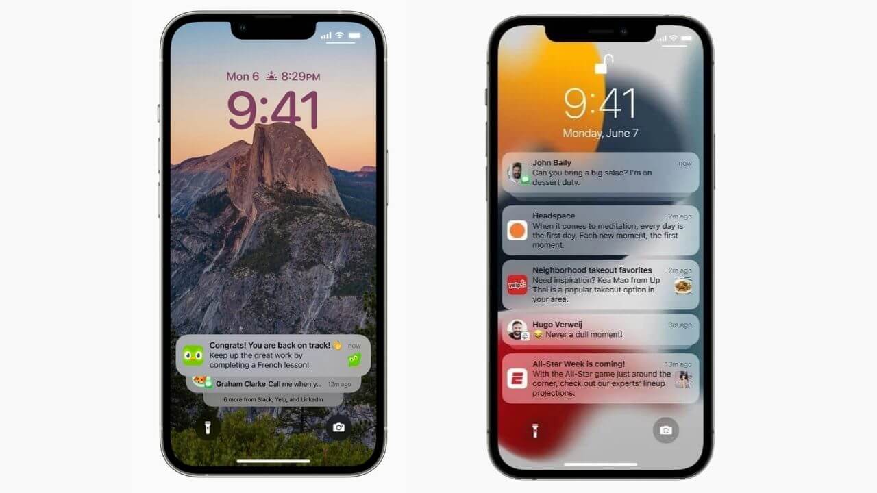 Notifications in iOS 16 vs iOS 15