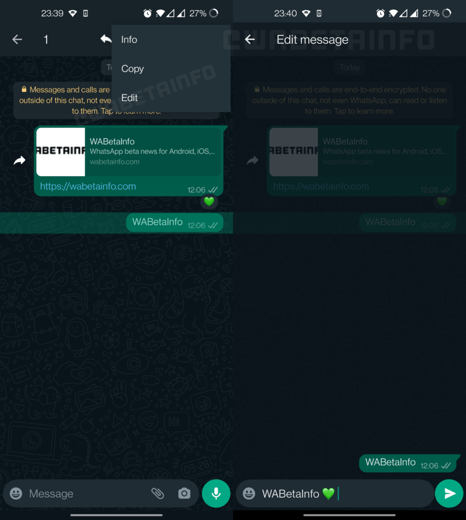 Edit Whatsapp message after sending
