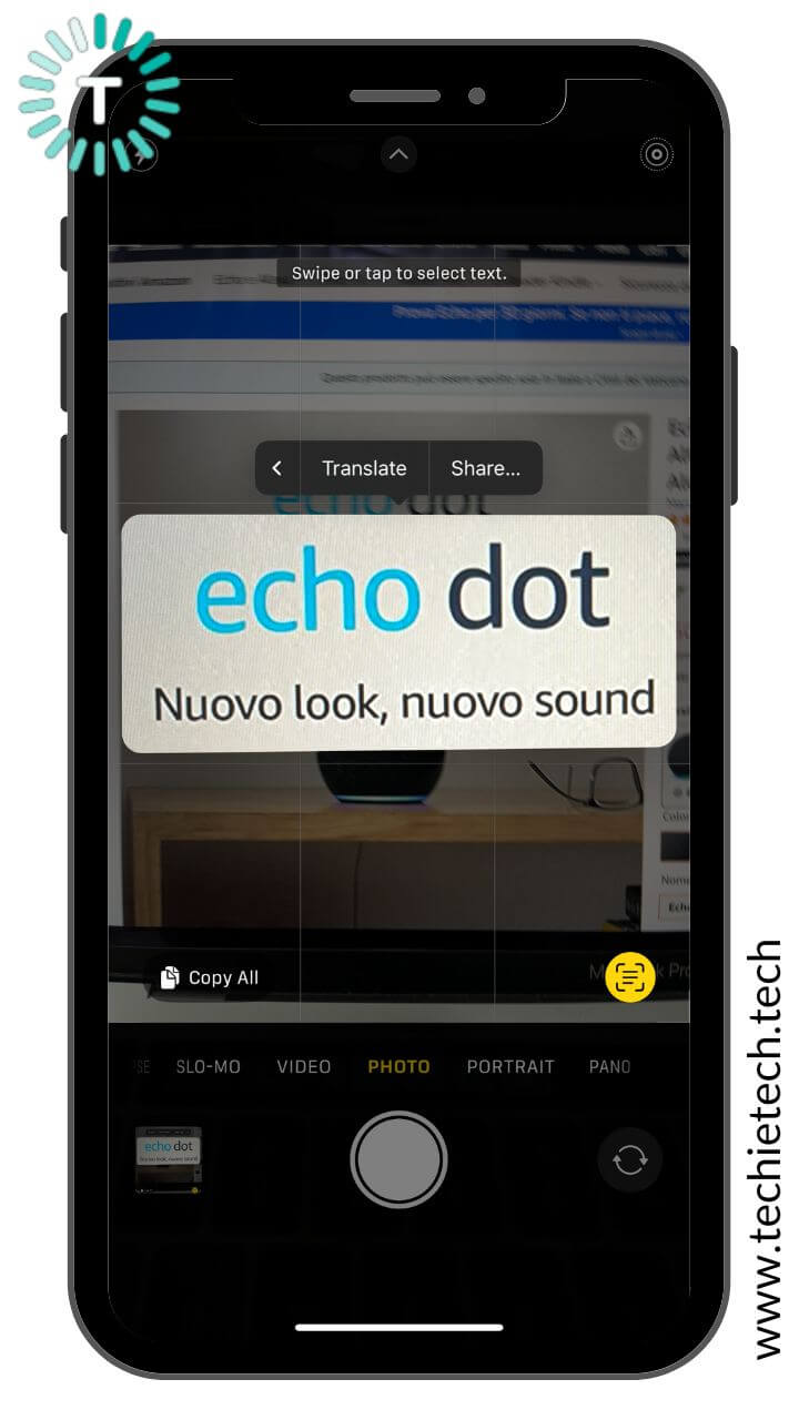 How to Translate Text in iPhone Camera step 2
