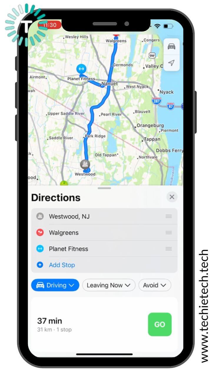 How to add multiple stops in Apple Maps step 3