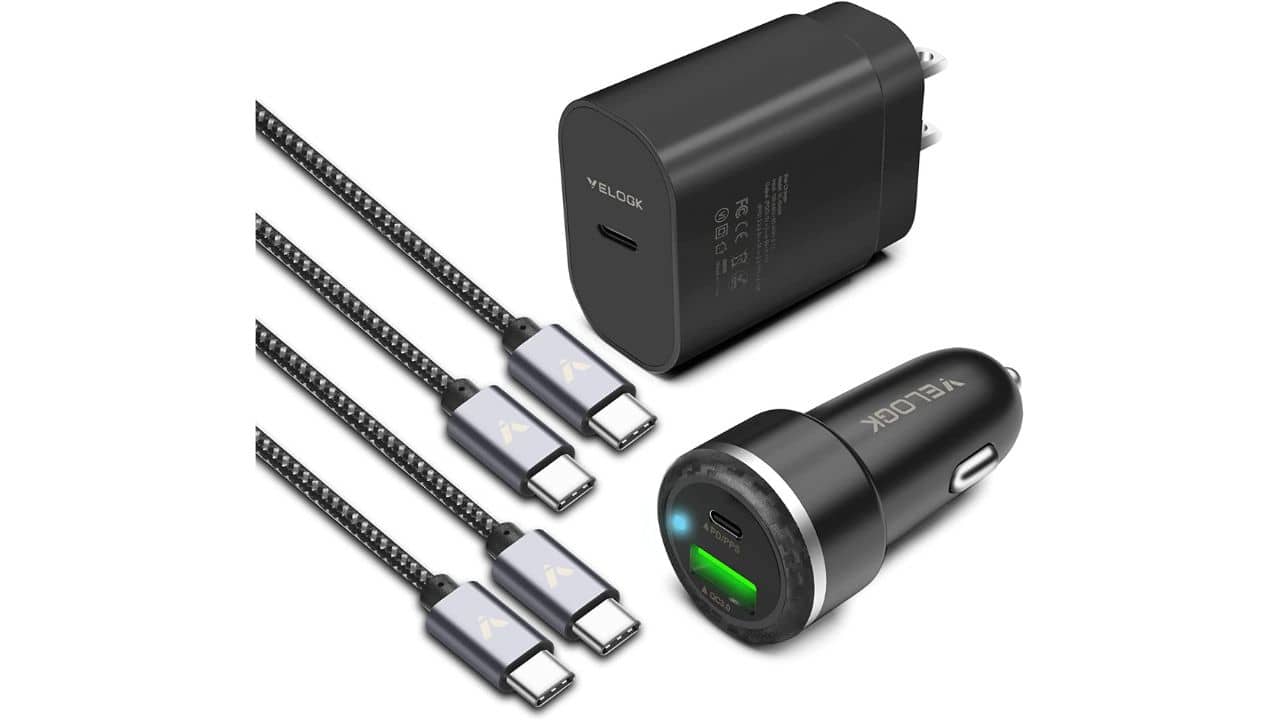 VELOGK Type-C Fast Charger Kit (Includes Car Charger)