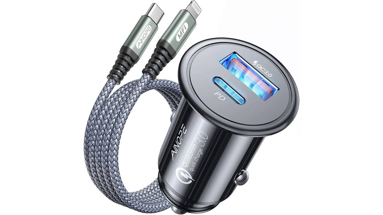 AINOPE 48W Dual-port Fast PD Car charger