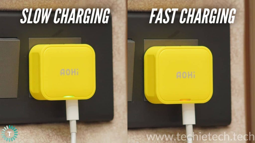 LED Indicator shows fast and slow charging speeds on AOHI 40W charger.jpg