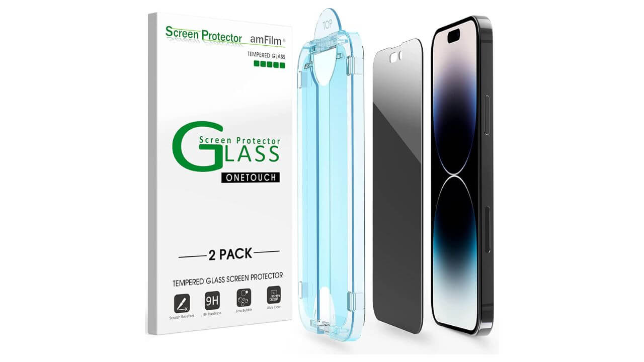 amFilm OneTouch Privacy Screen Protector for iPhone 14 Pro Max