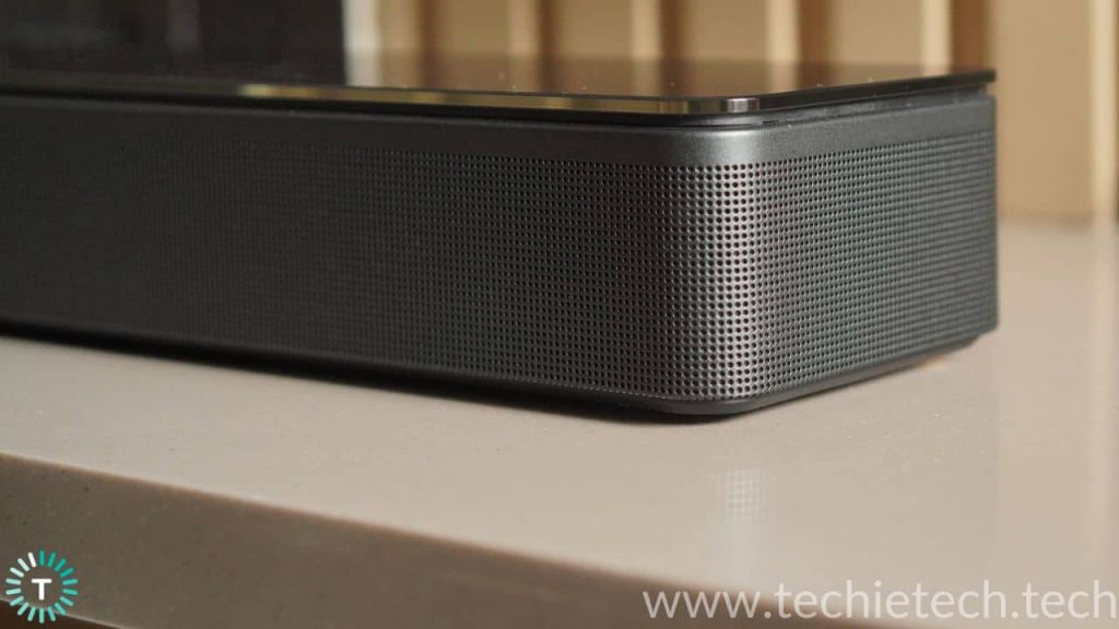 Curved metal grills on the Bose Soundbar 700