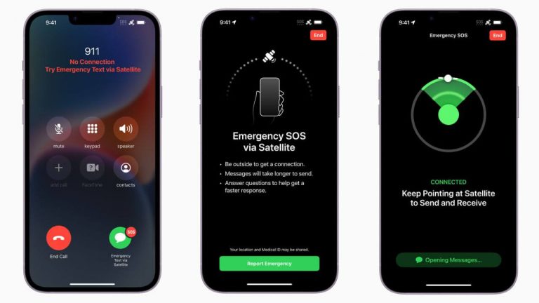 Emergency SOS via satellite services on iPhone 14