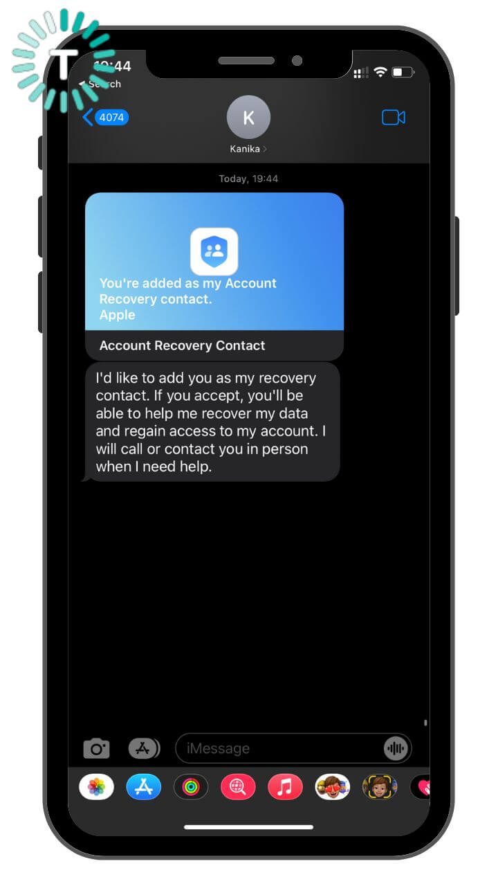 Accept recovery Contact request 2