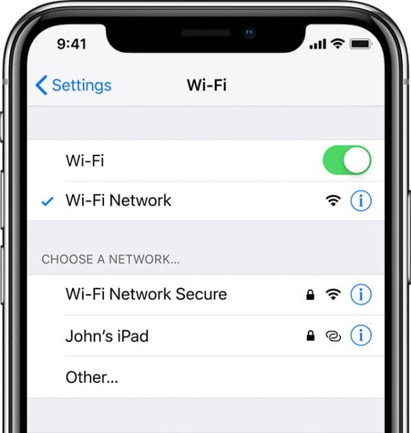 Checking Wi-Fi Connection on iPhone