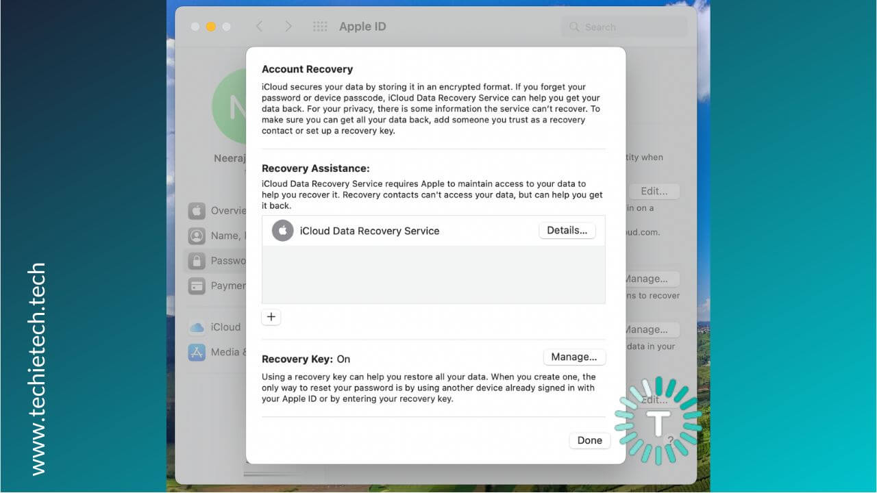 How to set Account Recovery Contact on Mac step 5