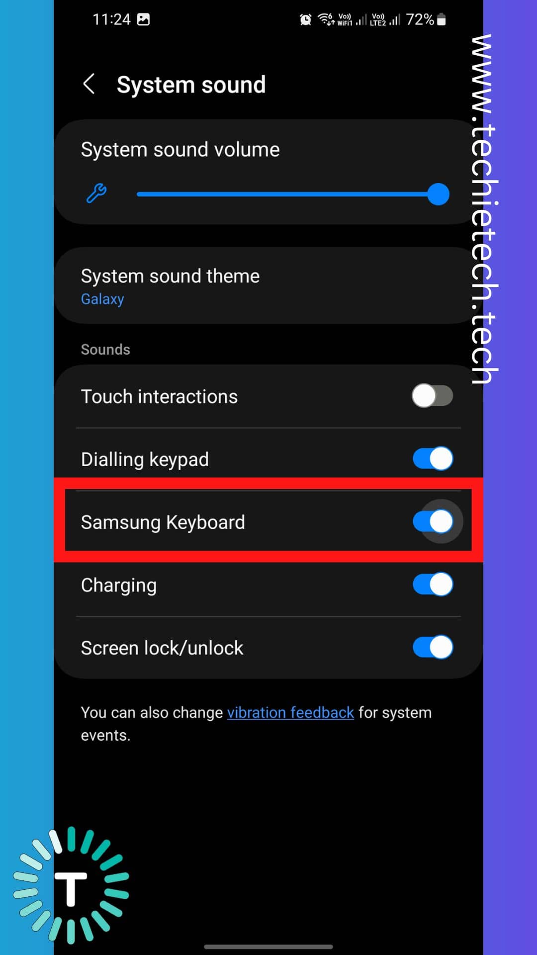 On the next screen, simply toggle OFF the option that says Samsung Keyboard, and you’re done