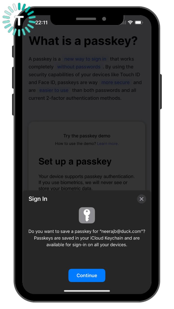 Save a Psskey on your iPhone