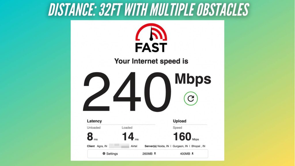 TP Deco X20 Internet speed test long range 32 feet