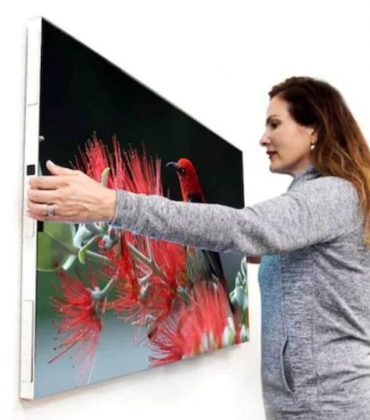 Displace TV is the world’s first completely wireless TV that can stick to your walls & windows