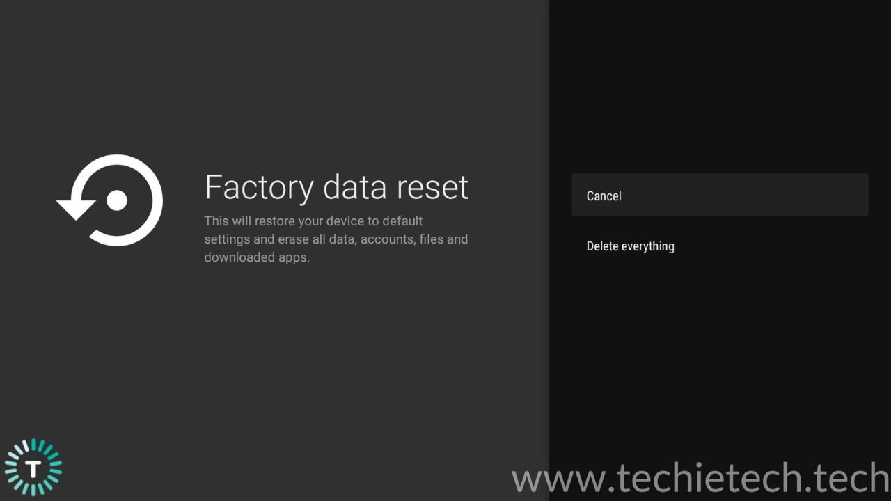 How to factory reset a Sony TV step 5