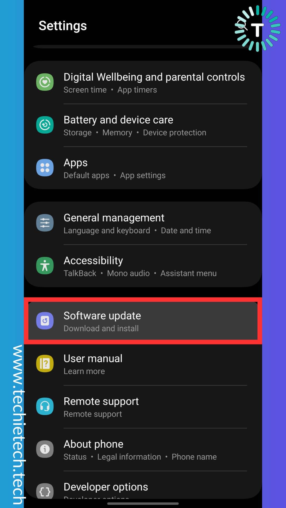 Go to Settings and tap on Software Updates