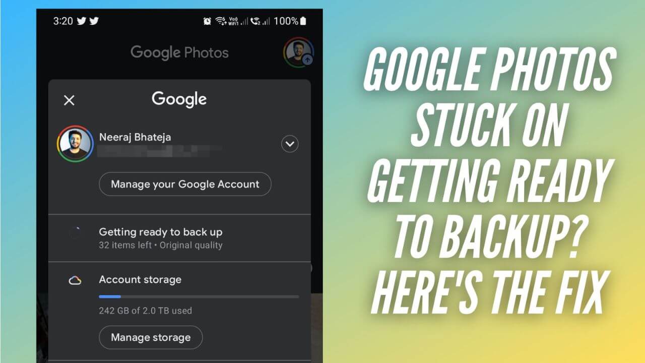 How to fix Google Photos Getting ready to back up