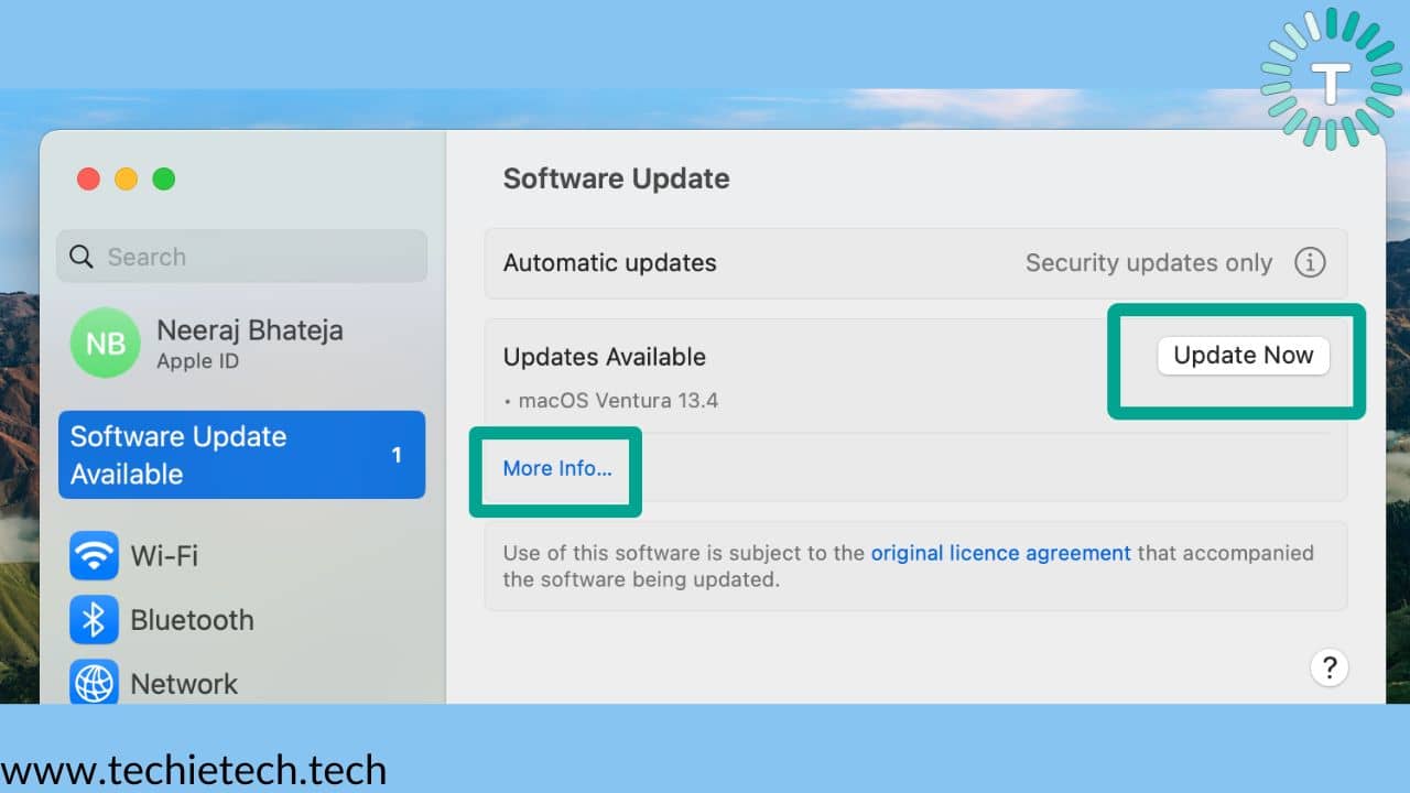 Now Click on Software Update
