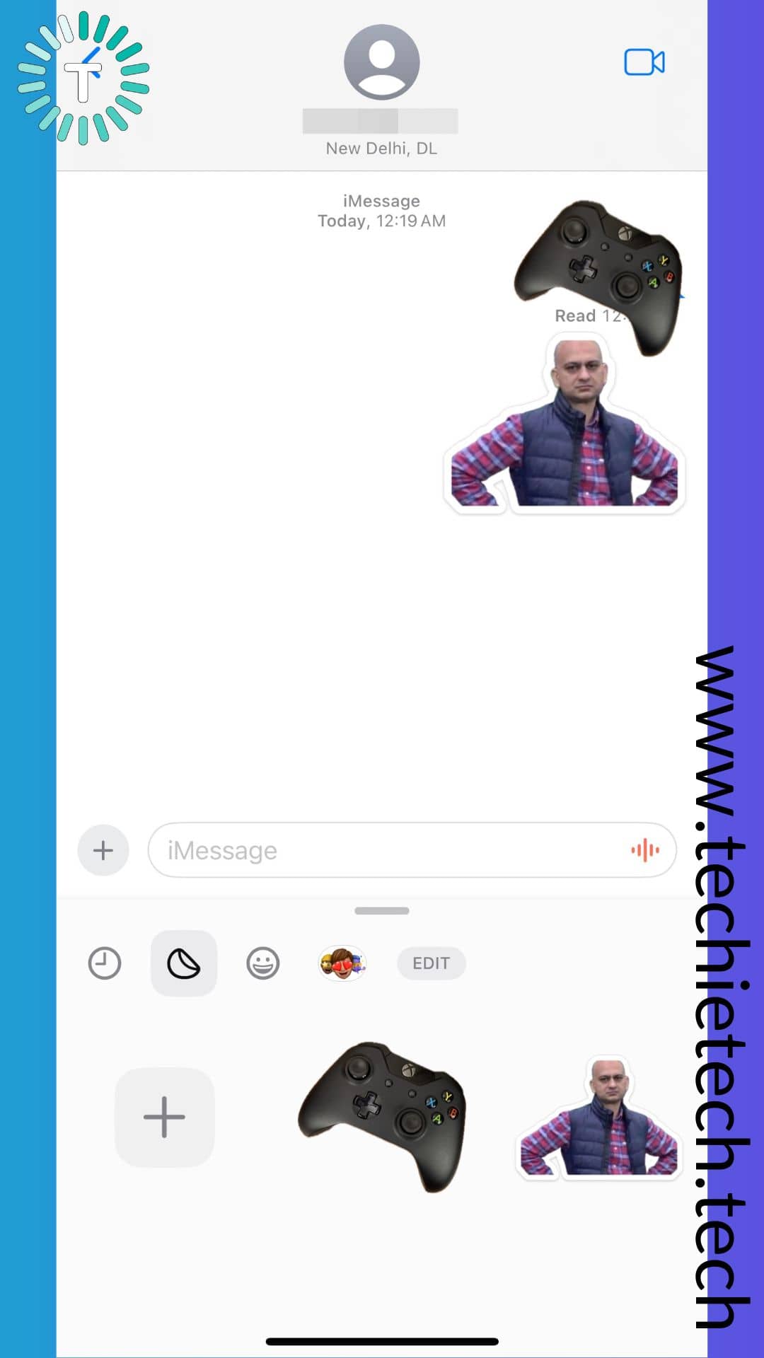 Drag and drop the sticker and paste it anywhere in the chat