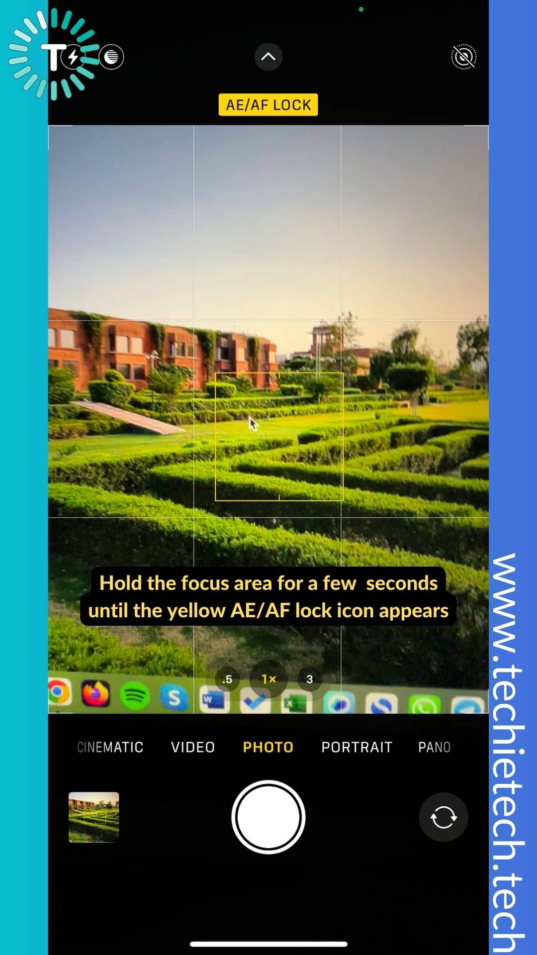 Hold the focus area for few seconds until you see AEAF lock icon