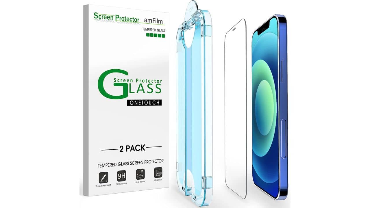 amFilm OneTouch Glass Screen Protector for iPhone 12