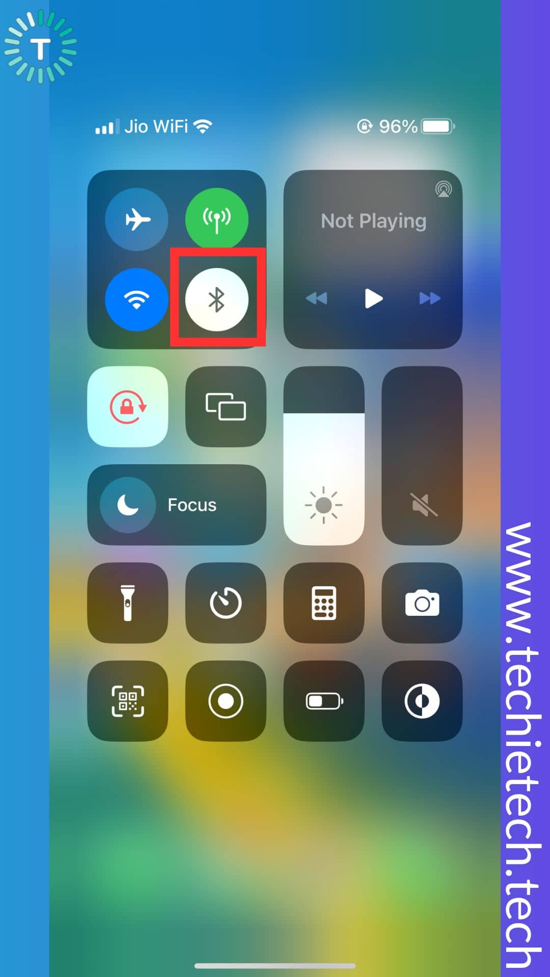 Tap Bluetooth icon to turn it off