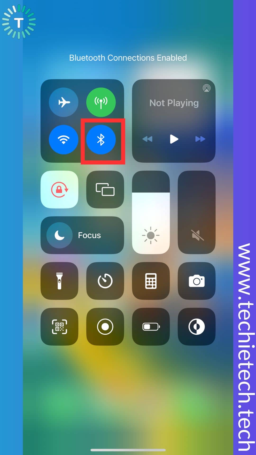 Tap Bluetooth icon to turn it on