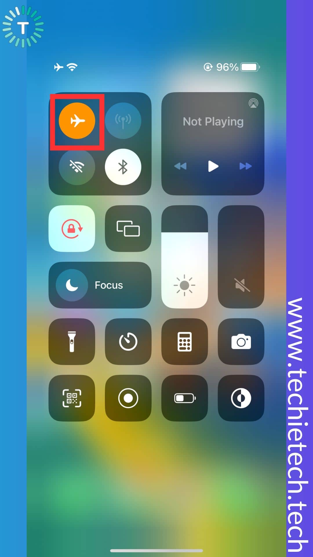 Tap on Airplane mode icon to enable it