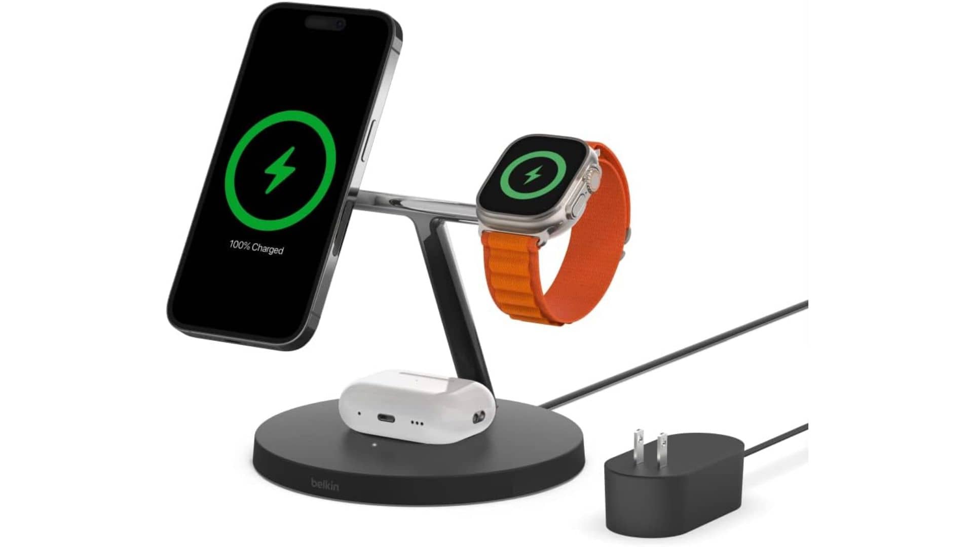 Belkin MagSafe 3-in-1 Wireless Charging Stand - The Premium iPhone Charger