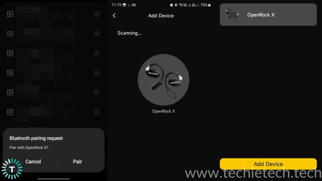 How to connect OpenRock X headphones to your phone